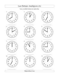 Leer La Hora En Un Reloj Analogico En Intervalos De Una Hora Todas Hojas De Ejercicios De Tiempo Lectura De Las Hojas De Calculo Leer Y Escribir Reloj