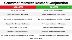 Make sure you use correct grammar and punctuation in all your texts. Conjunction Common Mistakes With Conjunctions Definition And Examples