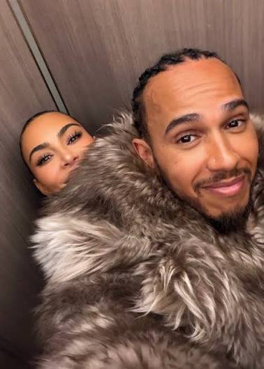 Kim Kardashian shared photos with Lewis Hamilton