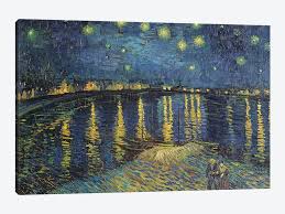 Draw starry night on your canvas step by step. Starry Night Over The Rhone 1888 Canvas W Vincent Van Gogh Icanvas
