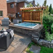 Plus see an outrageous resort style backyard complete with an outdoor sports bar. Pin On Patio Ideas Hot Tub Patio Hot Tub Outdoor Hot Tub Backyard