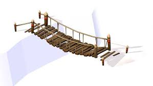 Handpaint Cartoon Wooden Structure Suspension Bridge Hangebrucke Holzkonstruktion 3d Modelle