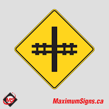 This sign is a passive sign, compared to an active sign, such as the traffic control devices or lights at the. Wc 4 Railroad Crossing Ahead Warning Signs Maximum Signs