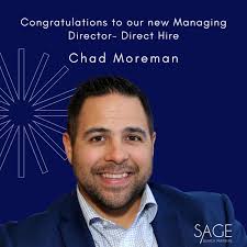 I am extremely proud to see Chad Moreman step up as our new Managing  Director of Executive Search/Direct Hire. It is rare to find a great  producer that has the qualities that