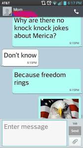 Jokes to tell your parents for rosh. Knock Knock Jokes Murica Know Your Meme
