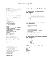 The same place, the same place that we did when we were young, when we were young meet me in the same place, the same place that we did when we were. D8 June 11 Adele When We Were Young Entertainment General Leisure