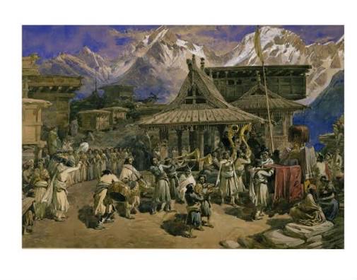 Worship of the Devi at Kothi, near Chini | Simpson, William | V&A Explore The Collections