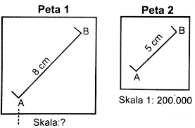 Jarak 1 cm pada peta = 12.000.000 pada jarak sebenarnya. Soal Un Skala Peta Terlengkap