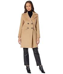 Wool blend plaid top coat with removable sherpa collar removable sherpa collar with laydown lapels button front closure two lower welt pockets levi's red tab on lower left side seam. Sam Edelman Double Breasted Walker 6pm