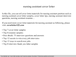Nursing Assistant Cover Letter