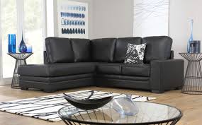 Michigan Leather Lhf Corner Sofa Black Leather Corner Sofa Corner Sofa Black Sofa