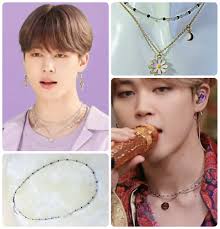 BTS Jimin Inspired Beaded Necklace and Daisy Flower Moon Necklace Set, Army  Love BTS, Dynamite BTS Lover Necklace, Jimin Beaded Necklace