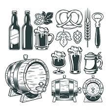 Collection Retro Icons Of Beer Isolated On White Beer Icon Mug Png And Vector With Transparent Background For Free Download Beer Icon Retro Vector Beer Vector