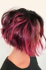 A pink blonde hair color is the great way to stand out from the crowd but it essentially doesn't have to be as dramatic as you might imagine. Pink And Brown Angled Asymmetrical Short Bob Sho Hairs London