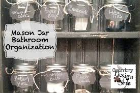Mason jars lend an authentic feel to rustic diy decor. Mason Jar Bathroom Organization Country Design Style