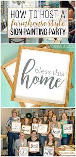 Farmhouse Style Sign Painting Party Unoriginal Mom Craft Night Party Craft Night Projects Girls Night Crafts