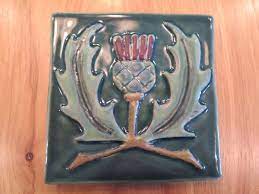 Pewabic Scottish Thistle Tile Pewabic Pottery Scottish Thistle Art Nouveau Tiles