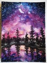 Hello guys!this is my first time painting my phone case! Water Color Galaxy Watercolor Art Paintings Art Painting Landscape Paintings