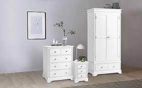 Lowest price of the summer season! Berkeley Painted White 3 Piece 2 Door Wardrobe Bedroom Furniture Set Furniture And Choice