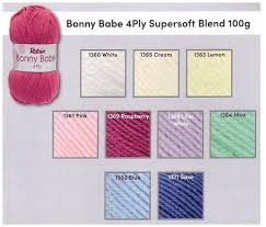 0 Robin Bonny Babe 4 Ply Knitting Yarn 10 X 100g Balls Full Colour Range