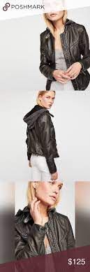 Free People Monroe Hooded Faux Leather Jacket Xs Hooded Faux Faux Leather Jackets Fashion