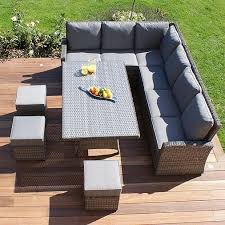 Tesco Direct Maze Rattan Victoria Kingston Corner Sofa Dining Set Corner Sofa Set Corner Dining Set Terrace Furniture