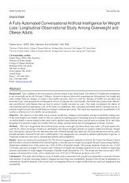 Check spelling or type a new query. Pdf A Fully Automated Conversational Artificial Intelligence For Weight Loss Longitudinal Observational Study Among Overweight And Obese Adults