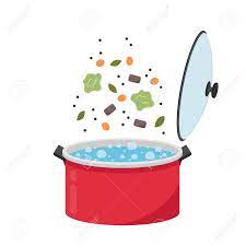 Food Step. Boil Water. Hot Pot. Pot Cartoon Vector. Free Space For Text.  Water In Pot. Royalty Free SVG, Cliparts, Vectors, and Stock Illustration.  Image 147907113.