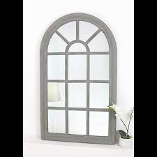Arched window mirrors are professionally styled to look like traditional windows that you can see inside old churches. Vintage Grey Arched Window Mirror 56 X 32 Arabella William Wood Mirrors