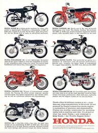 1967 Honda Line Up Honda Streetbikes Motorfietsen Motor En Scooters