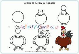See how to draw a rooster easy step by step and painting it to make more realistic. Learn To Draw A Rooster