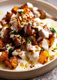 Roasted Pumpkin With Yogurt Sauce And Pine Nuts Recipe Recipetin Eats Pumpkin Recipes Easy Dinner Pumpkin Recipes Dinner