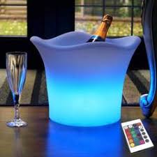 Led Ice Bucket Rechargeable Light Up Champagne Wine Drinks Cooler Pk Green Uk