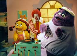 Birdie The Early Bird Shaping Up For Breakfast 1987 Ronald Mcdonald Birdie The Early Bird And Grimace Do Their Morning Exercises Before Heading O Ronald Mcdonald Grimace Shapes