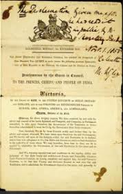 Queen Victoria Proclamation - PSC Exams