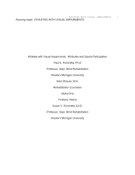 Pdf Athletes With Visual Impairments Attributes And Sports Participation