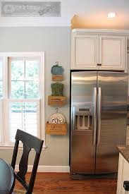 From Yellow To Blue A Kitchen Transformation Wall Color Restoration Hardware Silver Sage Like T Paint For Kitchen Walls Kitchen Wall Colors Kitchen Colors