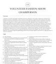 Volunteer Fashion Show Chairperson Resume Sample