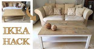 See the detailed pictures here. Ikea Lack Coffee Table Hack