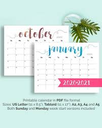 Printable Calendar 2021 Large Wall Calendar 2021 2022 Calendar Etsy In 2020 Printable Calendar Printable Calendar 2020 Kids Calendar