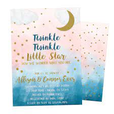 Amazon Com Gender Neutral Baby Shower Invitation Twinkle Twinkle Little Star Handmade Products