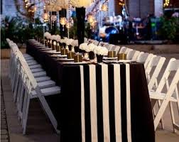 Black And White Striped Tablecloth Black And White Striped Tablecloth 1 Day Freeship Kate Spade Gatsby Glam Bridal Shower Sweet 16 Derby New Year S Party Quinceaneras In 2020 Black And White Striped Tablecloths White Napkins