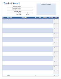 It includes openoffice odt and ods, word (both. Free Bill Of Materials Template For Excel