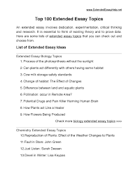 Top 100 Extended Essay Topics By Extended Essay Issuu
