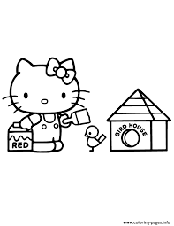 Bird coloring pages printable coloring pages for kids click a picture below for the printable bird coloring page: Hello Kitty Ready To Paint Bird House Coloring Pages Printable