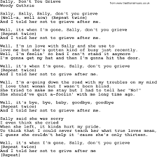 Kingston Trio Song Sally Don T You Grieve Lyrics