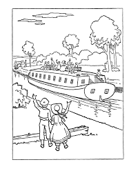 Coloring the boat will allow you to brighten up your leisure time with creativity and acquaintance with a small ship. Early American Transportation Coloring Page Boat Coloring Coloring Pages Colouring Pages