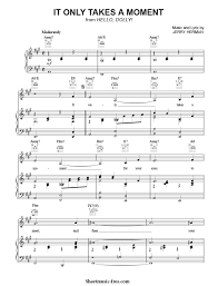 Thought i might as well put it back in its. It Only Takes A Moment Sheet Music From Hello Dolly Sheetmusic Free Com