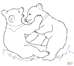 Grizzly Bear Cubs Playing Coloring Page Jpg 1500 1352 Bear Coloring Pages Animal Coloring Pages Dog Coloring Page