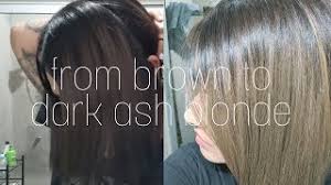 Caramel or platinum blonde, cool brown prevent: Dying My Hair Dark Ash Blonde Using Box Dye Youtube